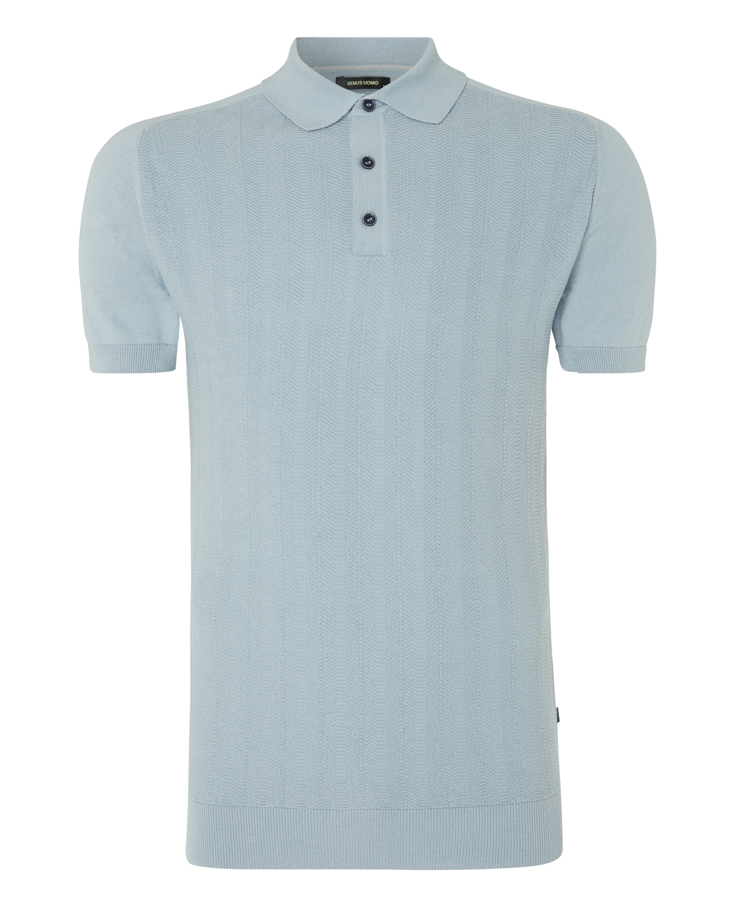 Slim Fit Knitted Cotton Polo Shirt / Remus Uomo