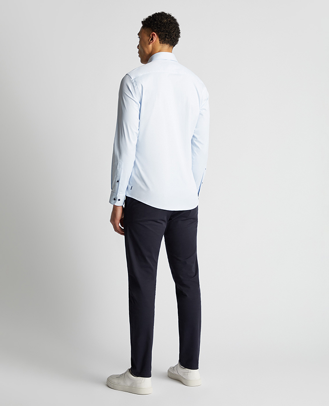 Tapered Fit Cotton-Blend Stretch Shirt