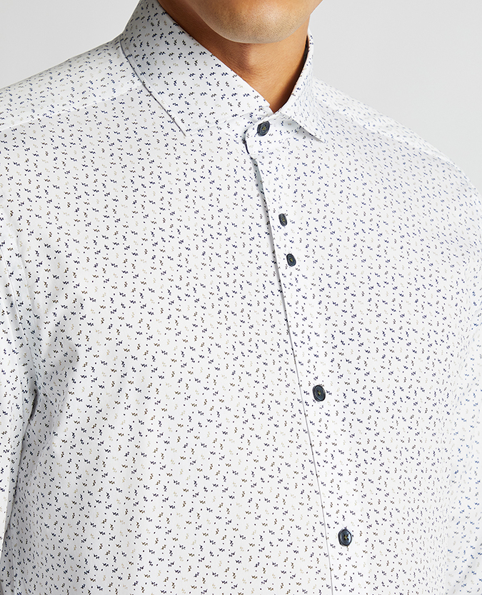 Tapered Fit Cotton Stretch Shirt