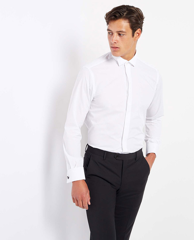 Tapered Fit Wing Collar Shirt