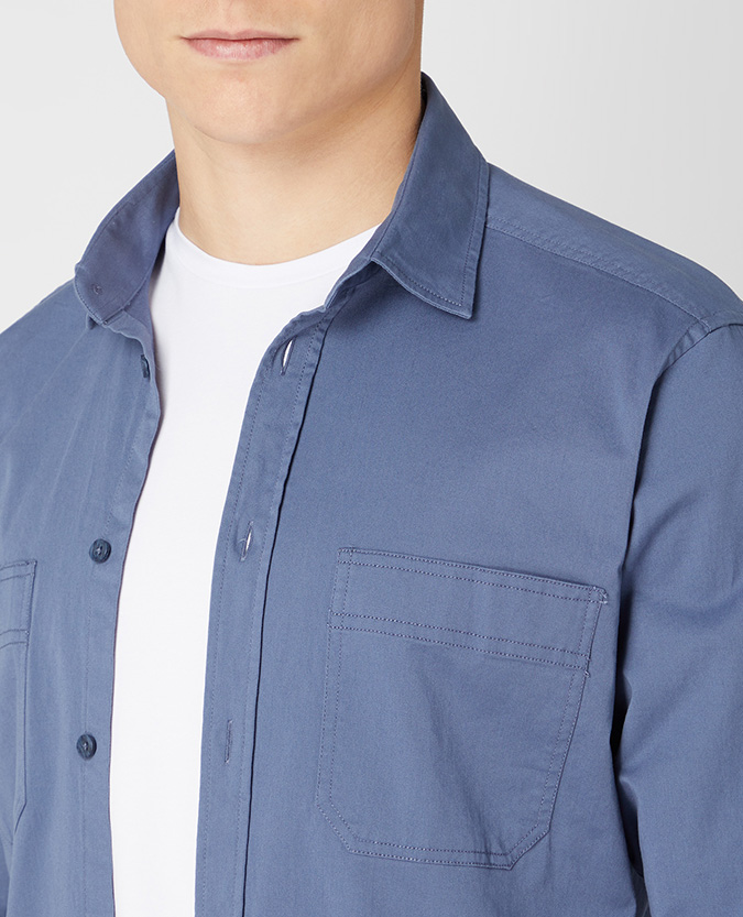 Tapered Fit Cotton Stretch Overshirt
