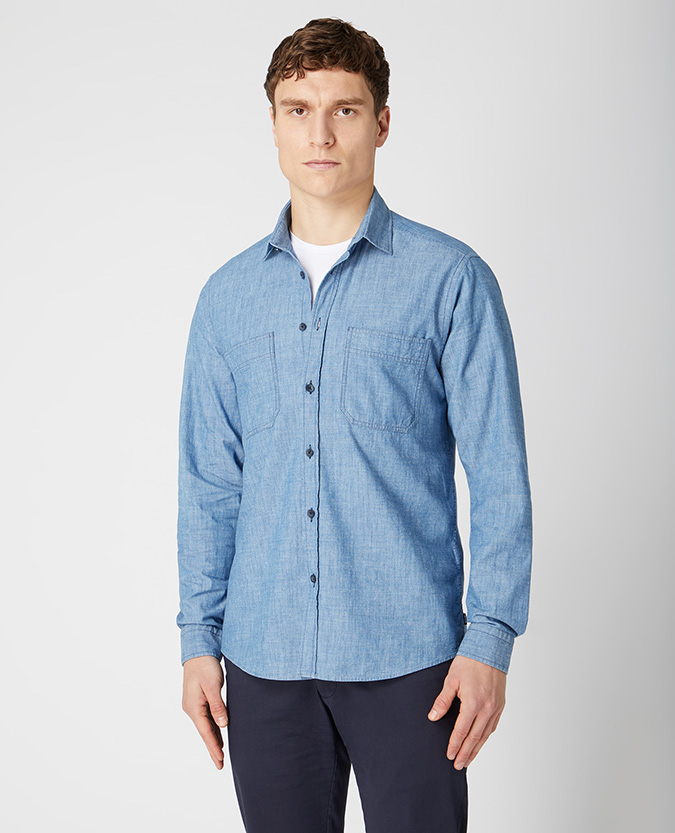 Tapered Fit Cotton Over Shirt