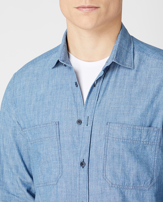 Tapered Fit Cotton Over Shirt