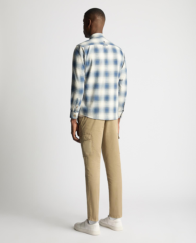 Tapered Fit Long Sleeve Checked Shirt