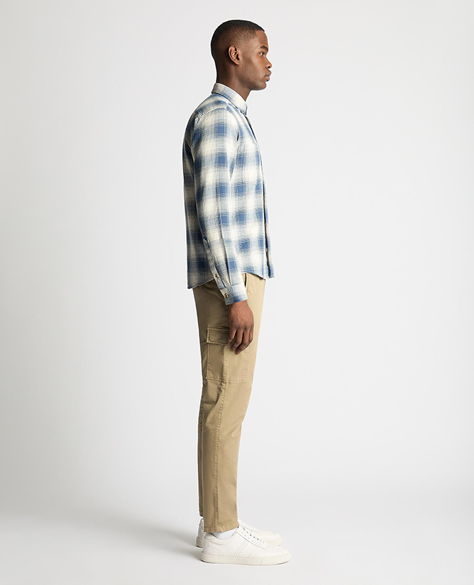 Tapered Fit Long Sleeve Checked Shirt