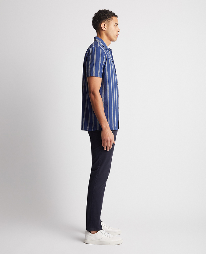 Tapered Fit Cotton Short Sleeve Shirt