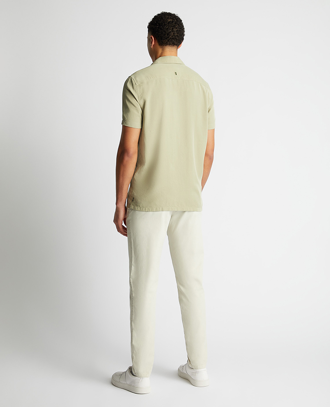 Tapered Fit Short Sleeve Tencel Shirt
