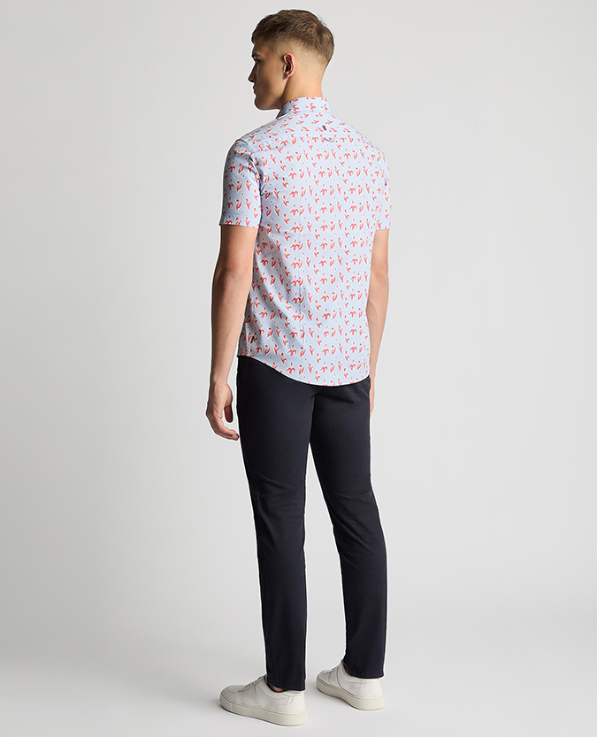 Slim Fit Cotton-Stretch Printed Shirt