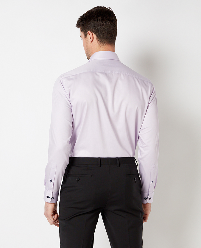Tapered Fit Cotton-Blend Satin Shirt