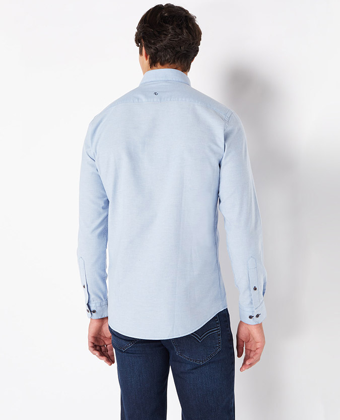Tapered Fit Plain Oxford Casual Shirt