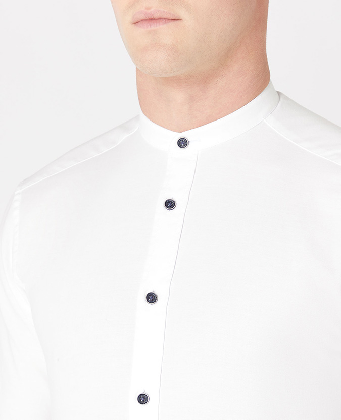 Details about   REMUS UOMO Size 2XL Cotton Blend Slim Fit Grandad Shirt RRP £60.00-17798/23