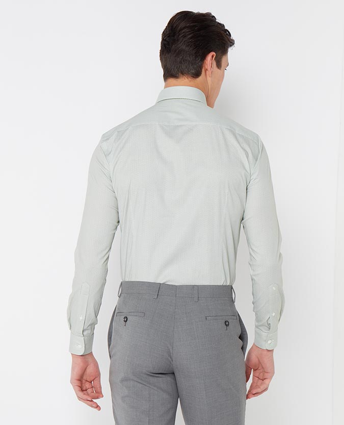 Slim Fit Printed Cotton-Stretch Shirt