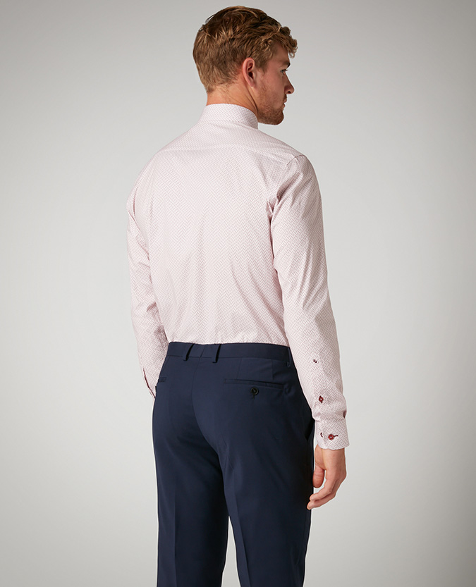 Tapered Fit Printed Cotton-Stretch Shirt