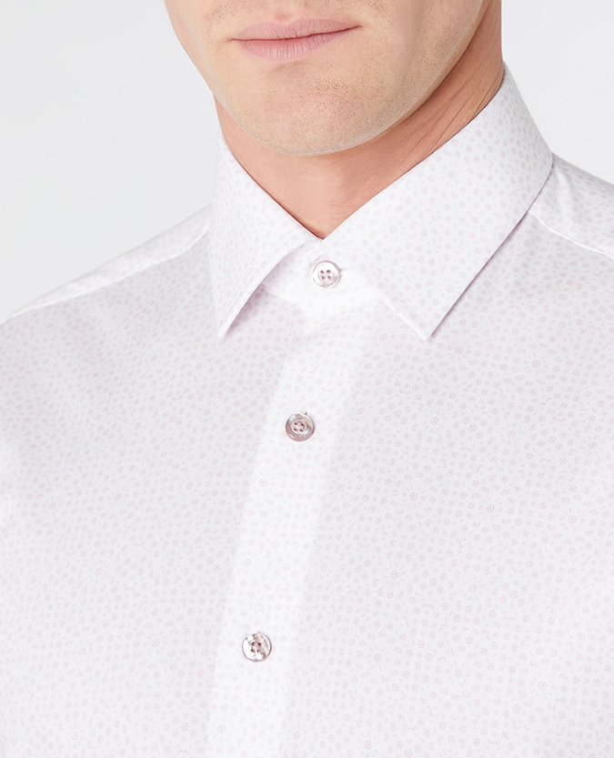 Tapered Fit Print Cotton Shirt