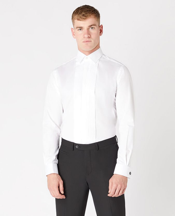 Tapered Fit Cotton-Blend Shirt