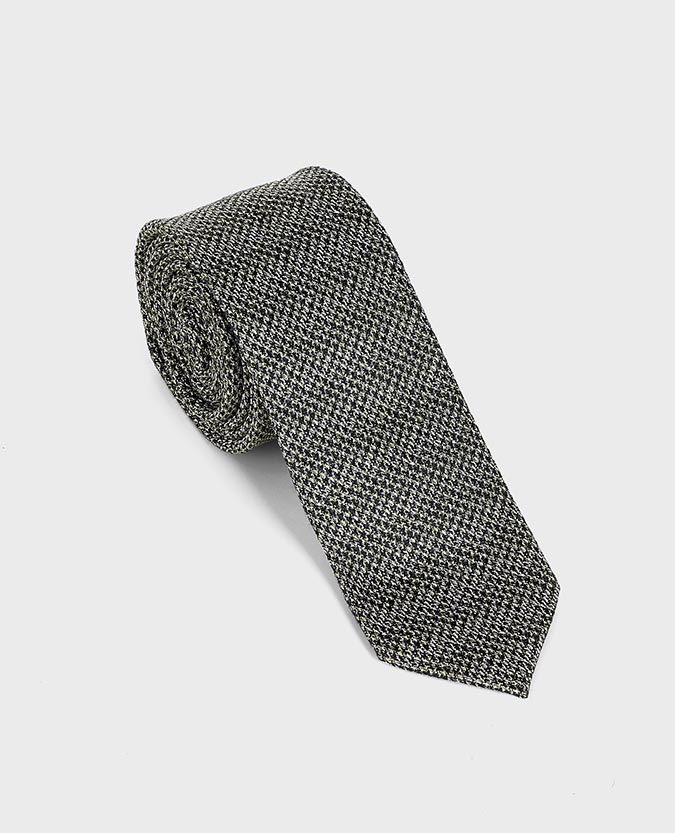 Wool-Silk Micro Check Tie
