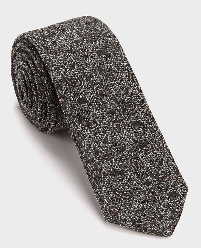 Wool-Silk Micro-Paisley Tie