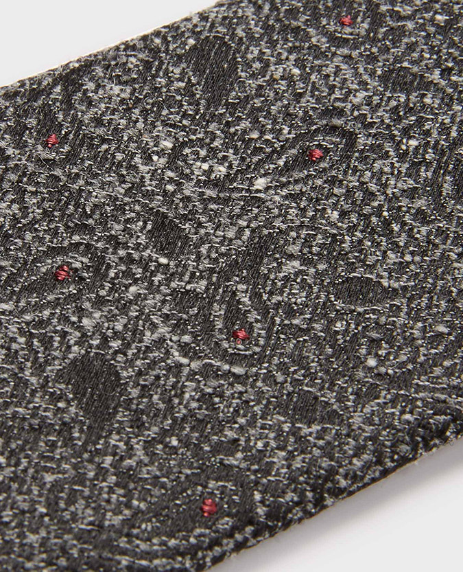 Wool-Silk Micro-Paisley Tie