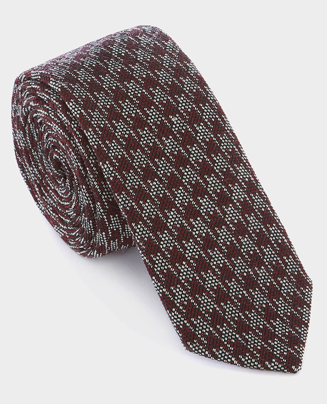 Wool-Silk Houndstooth Tie
