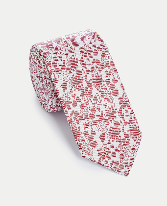 Floral Pure Silk Narrow Tie