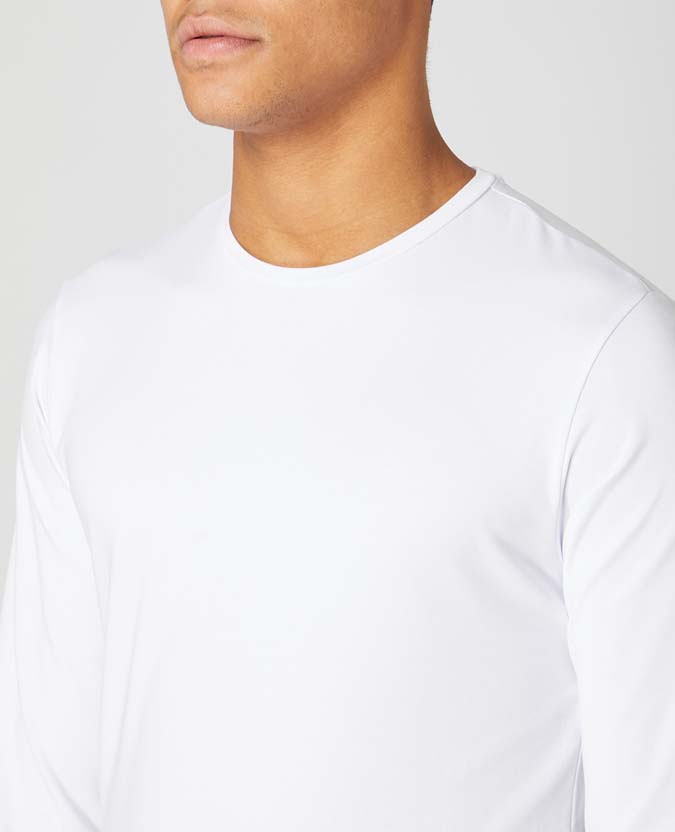 Tapered Fit Cotton-Stretch Long Sleeve T-Shirt