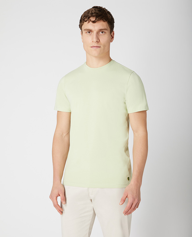 Tapered Fit Cotton Stretch T-Shirt 