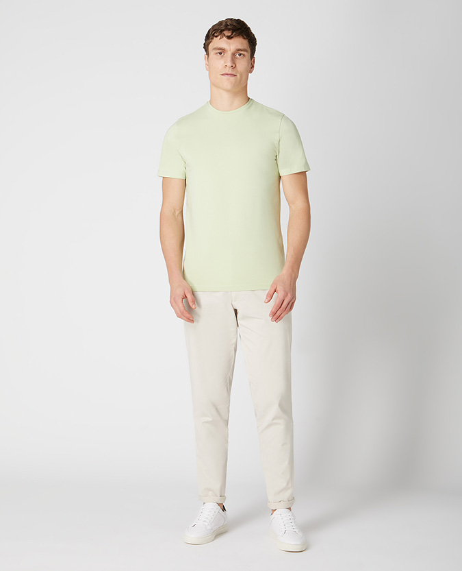 Tapered Fit Cotton Stretch T-Shirt 
