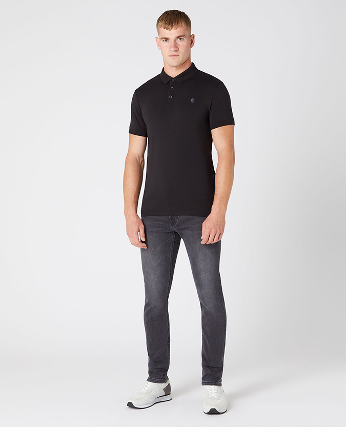 Tapered Fit Cotton-Blend Stretch Polo Shirt