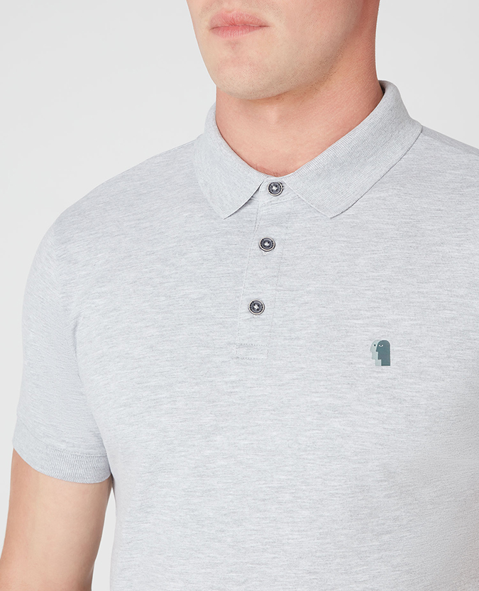 Tapered fit Cotton-Blend Stretch Polo Shirt