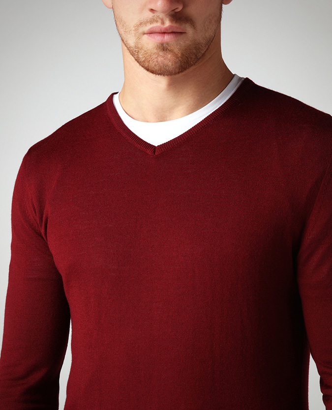 Slim Fit Merino Wool-Blend V-Neck Sweater