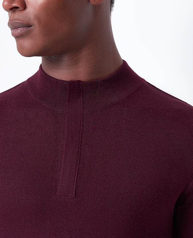 Slim Fit Merino Wool-Blend Half-Zip Sweater