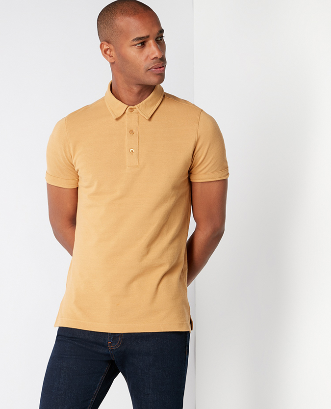 Tapered Fit Cotton Polo Shirt