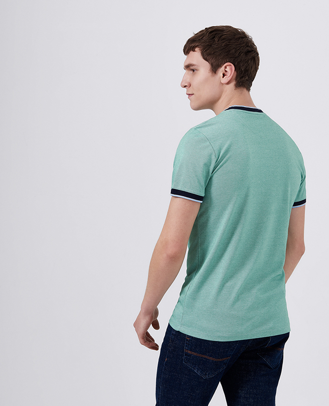 Tapered Fit Cotton-Blend Pique T-Shirt