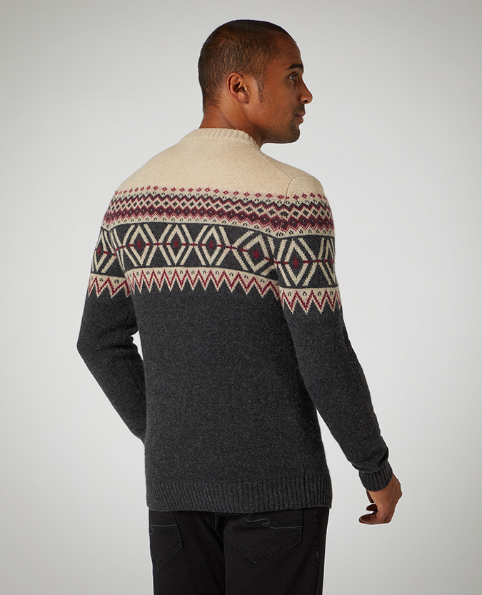 Tapered Fit Fair-Isle Wool-Blend Sweater