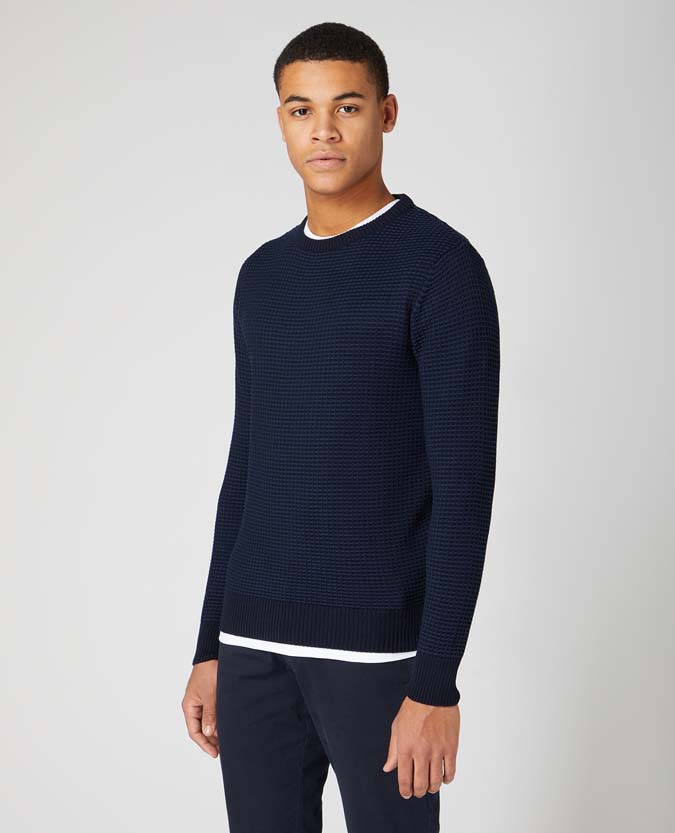 Tapered Fit Wool-Blend Sweater
