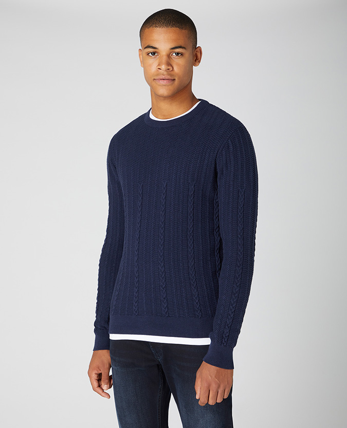 Tapered Fit Cotton Sweater