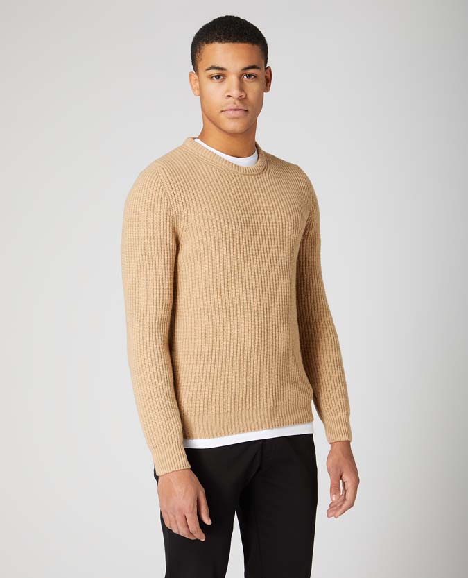 Tapered Fit Wool Rich Sweater