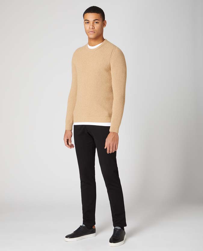 Tapered Fit Wool-Rich Sweater