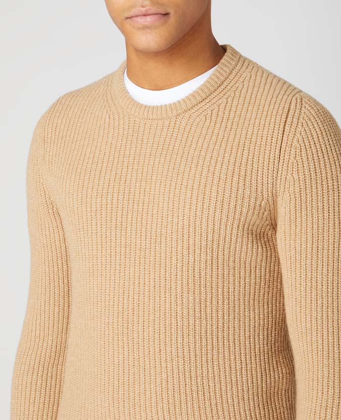 Tapered Fit Wool Rich Sweater