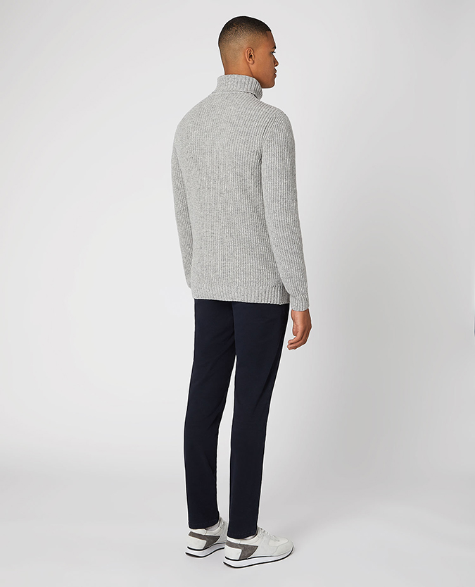 Tapered Fit Wool-Rich Roll Neck Sweater