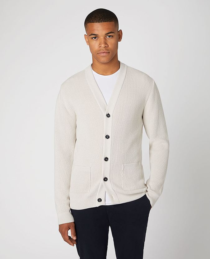 Tapered Fit Cotton-Rich Cardigan