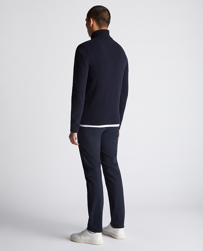 Tapered Fit Wool-Blend Crew Neck Sweater