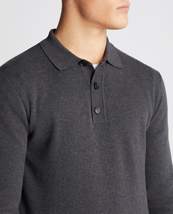 Relaxed Fit Long Sleeve Polo