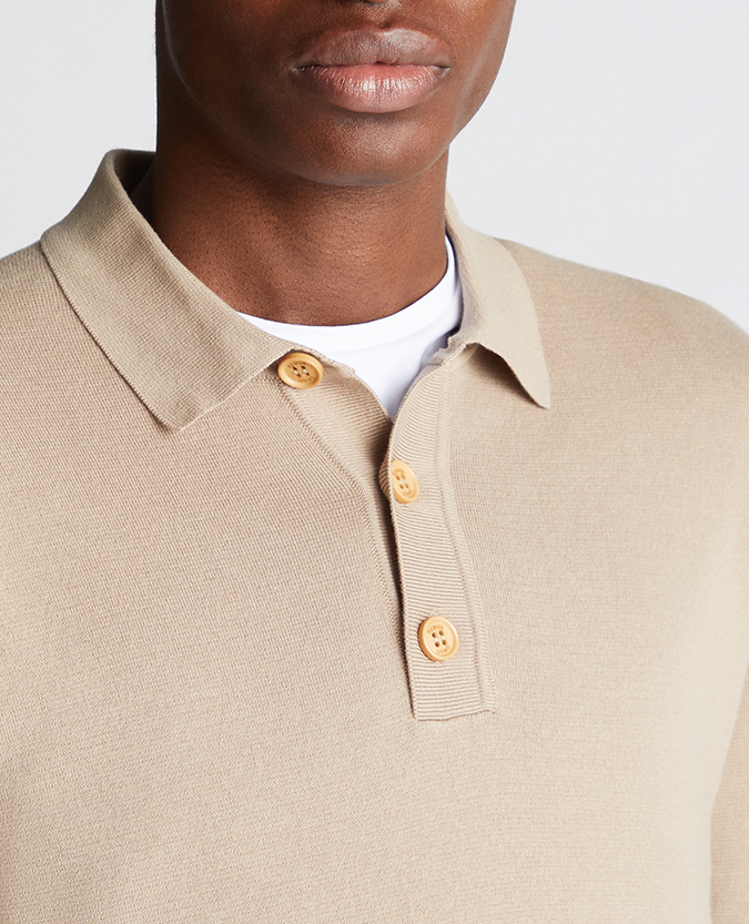 Relaxed Fit Long Sleeve Polo