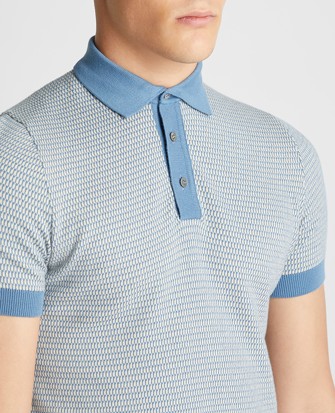 Slim Fit Knitted Cotton Short-Sleeve Polo