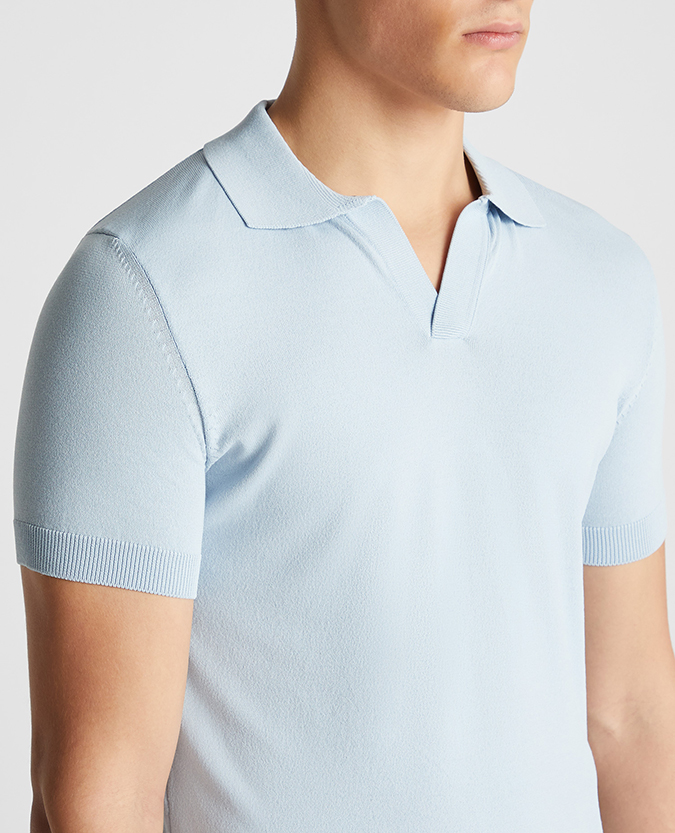 Slim Fit Knitted Cotton Short-Sleeve Polo