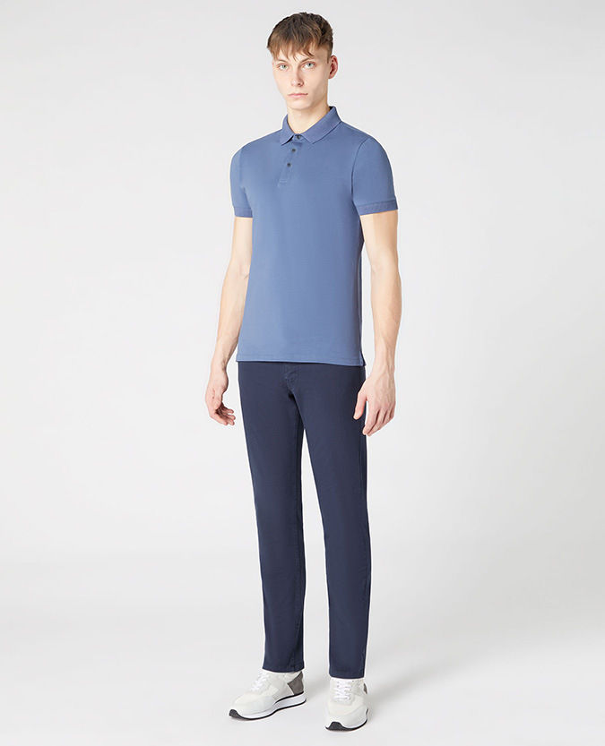 Tapered Fit Cotton-Stretch Polo Shirt