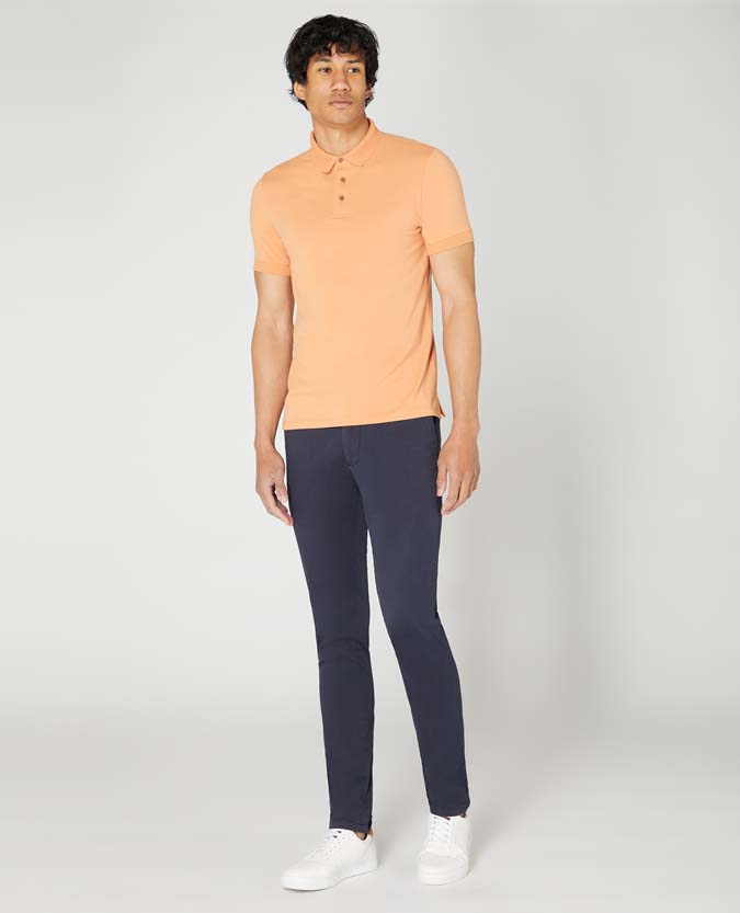 Tapered Fit Cotton-Stretch Jersey Polo Shirt