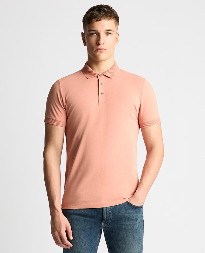 Tapered Fit Cotton-Stretch Polo Shirt