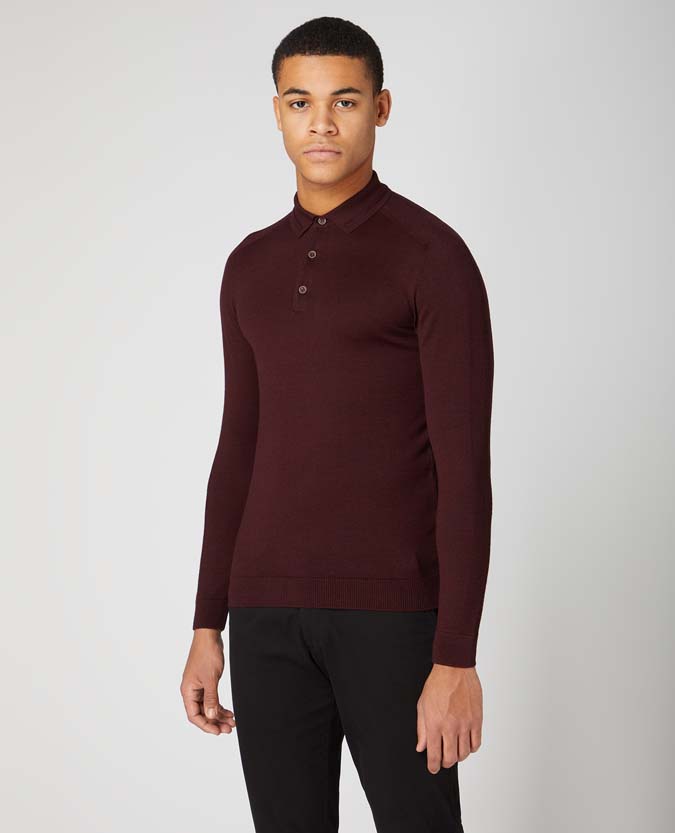 Slim Fit Merino Wool-Blend Knitted Polo Shirt